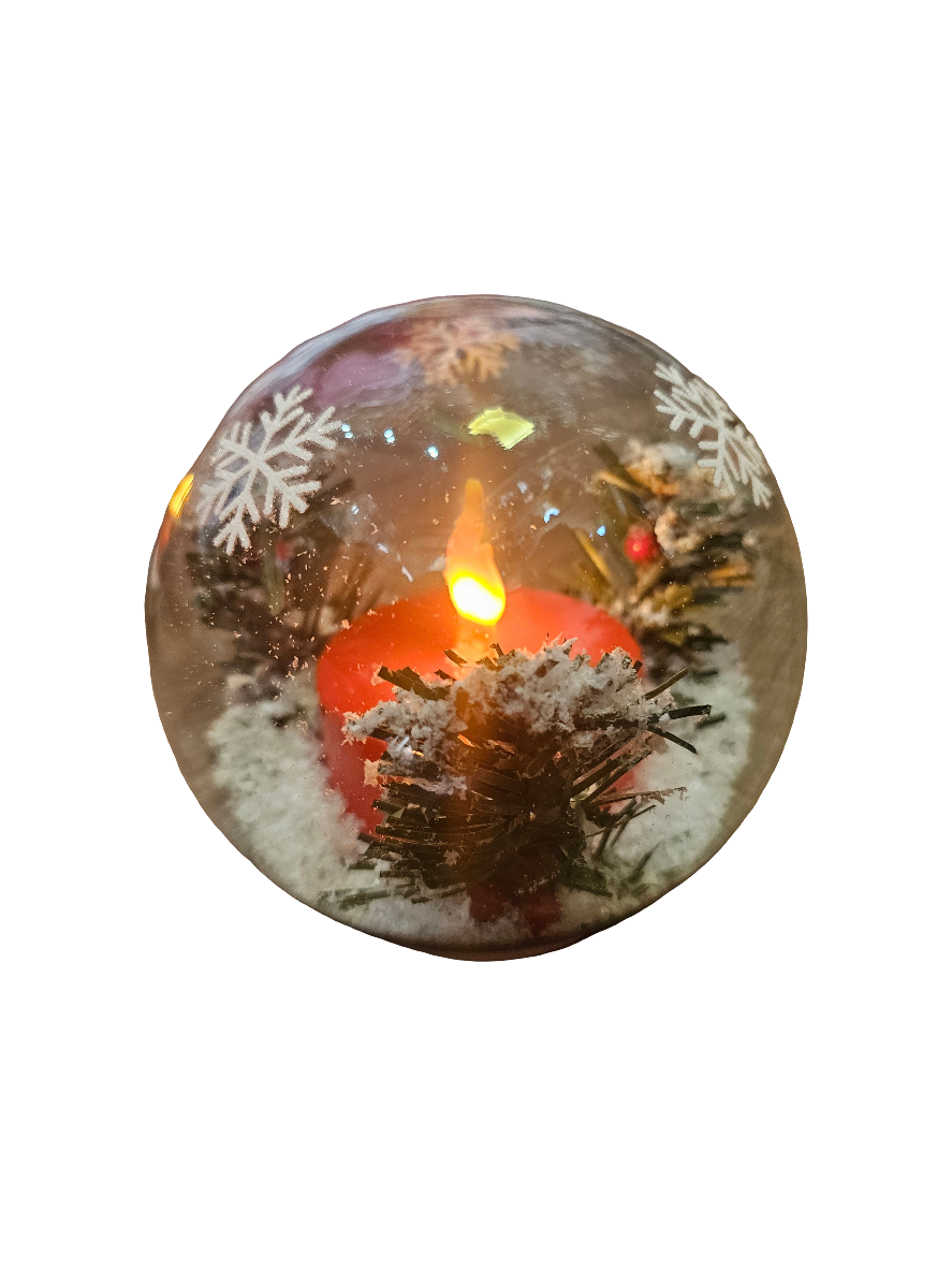 Frosty Christmas LED Candle Ball 2 Sizes