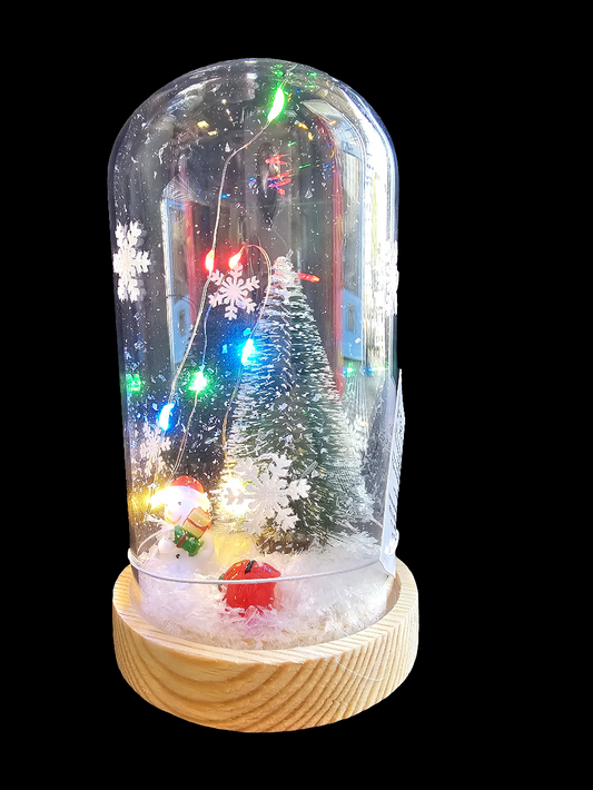 Christmas Glass Snowman LED Dome Tall