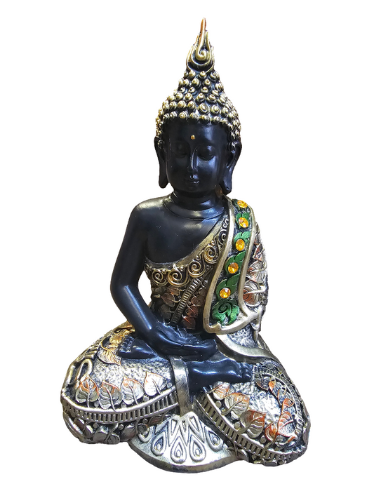 Black and Gold Seated Buddah Statue