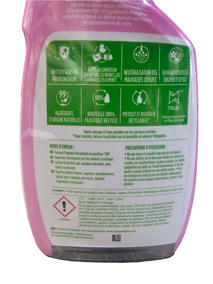 Ajax Efficace & Sûr Multi-Surface Cleaning Spray, also known as Ajax Strong & Safe