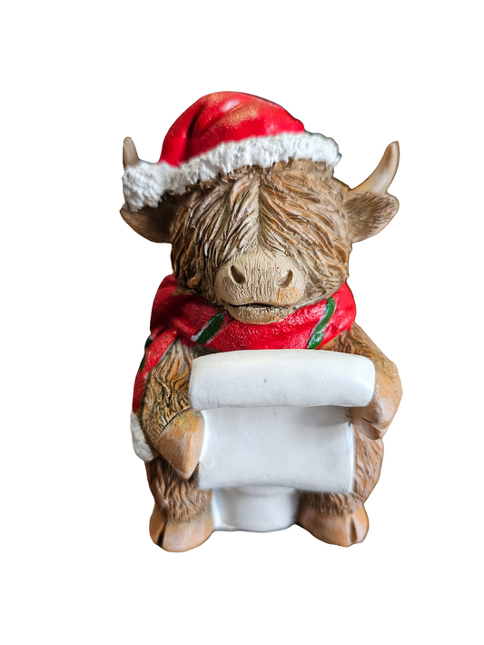 Christmas Highland Cow on Loo