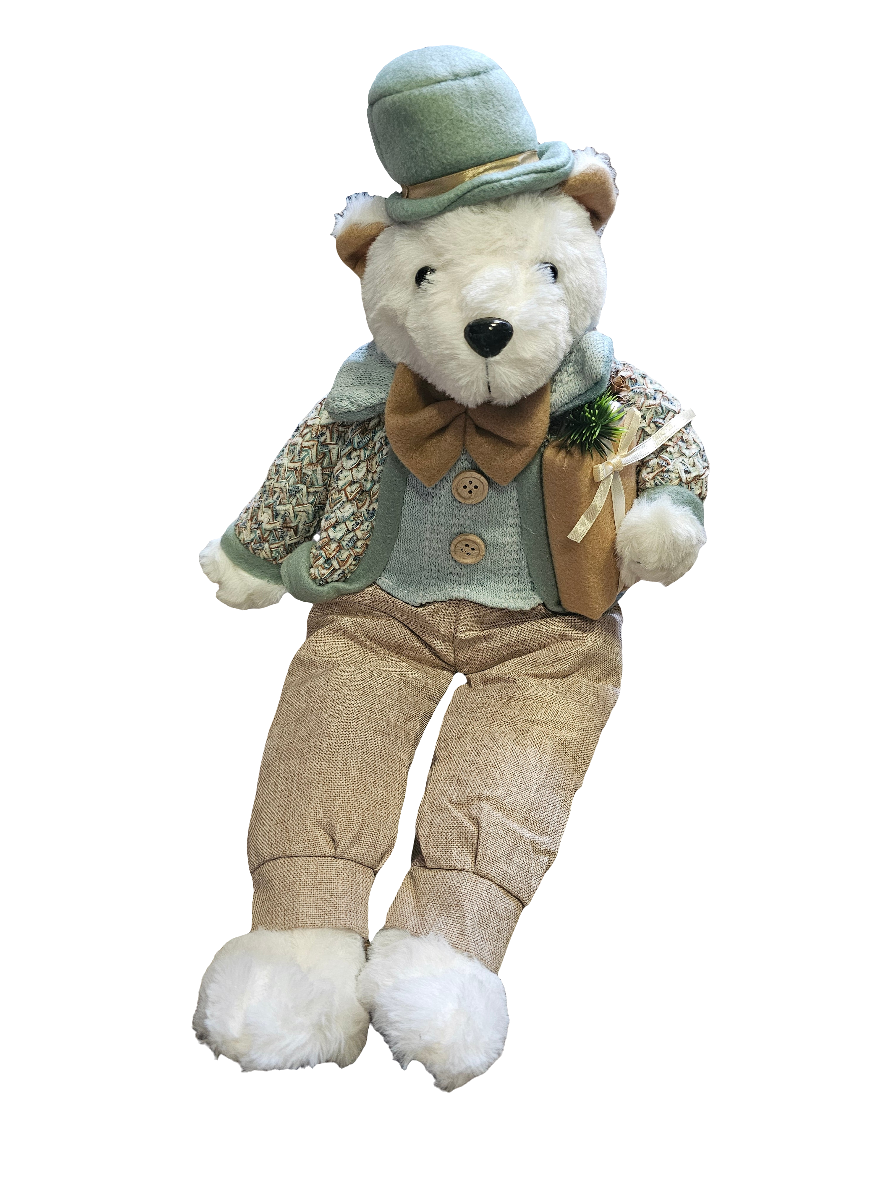 Plush Polar Bear With hanging legs, 2 designs to choose