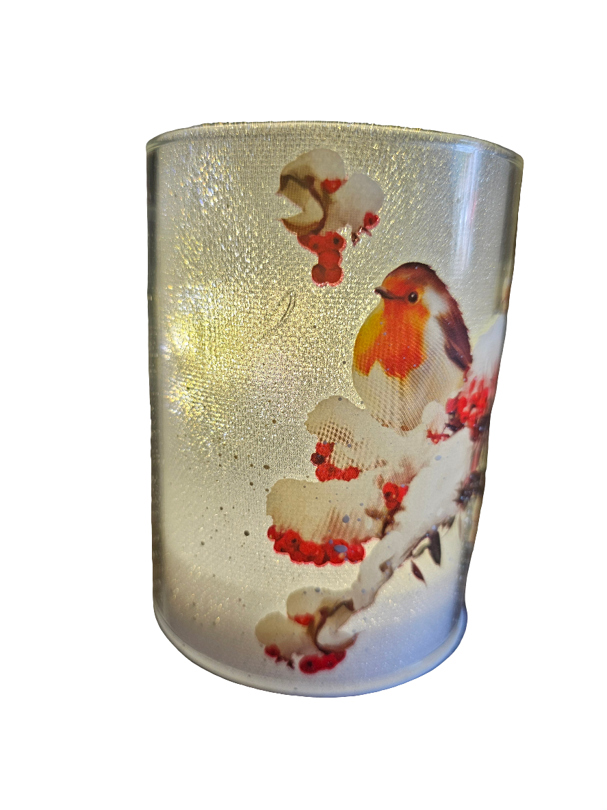 Christmas Glow Lamp Snowy Robin Small