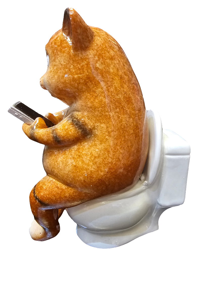 Take a Seat Cat on the Loo statue