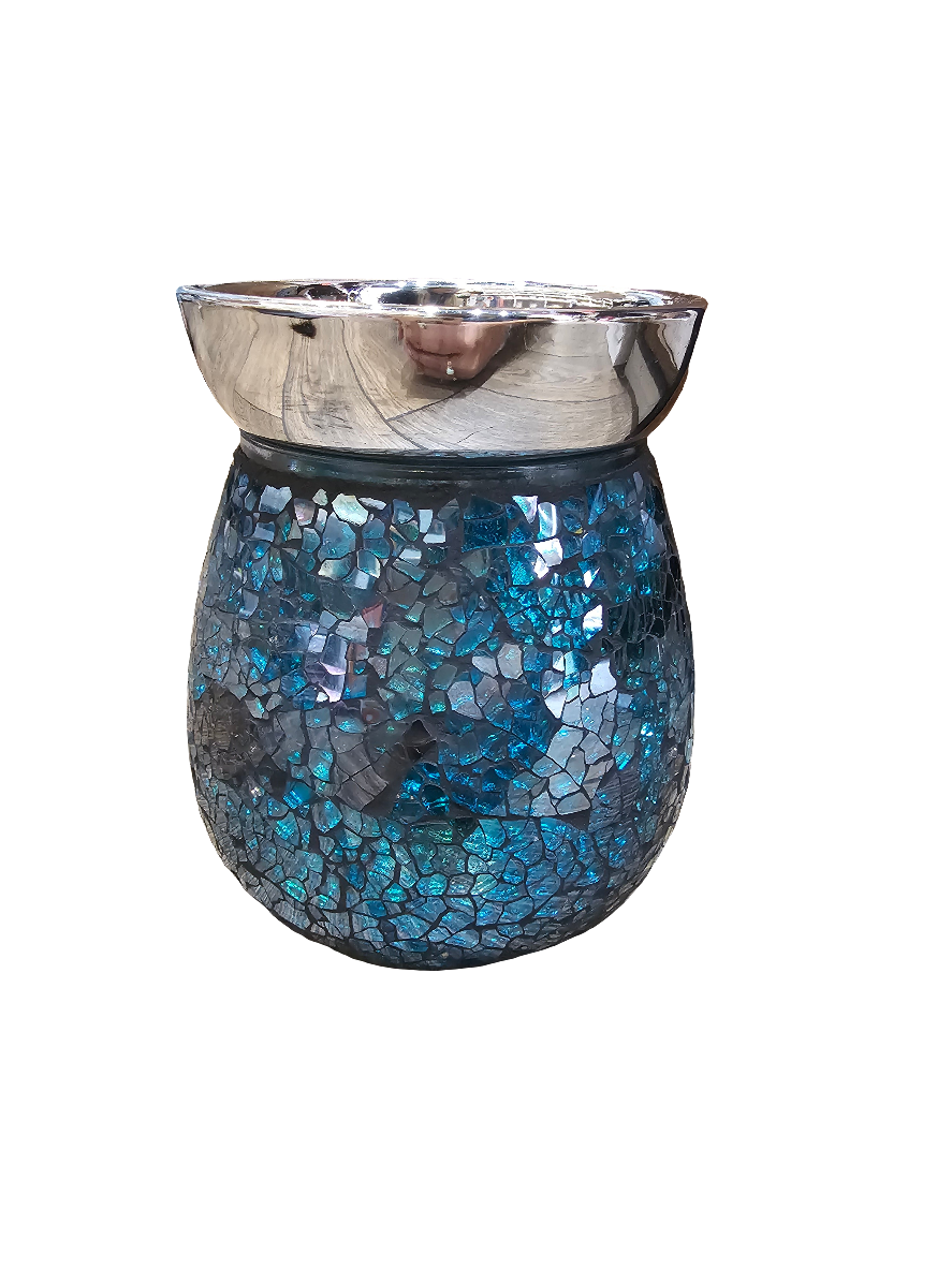 Blue Electric Crackle Burner with Large Dish