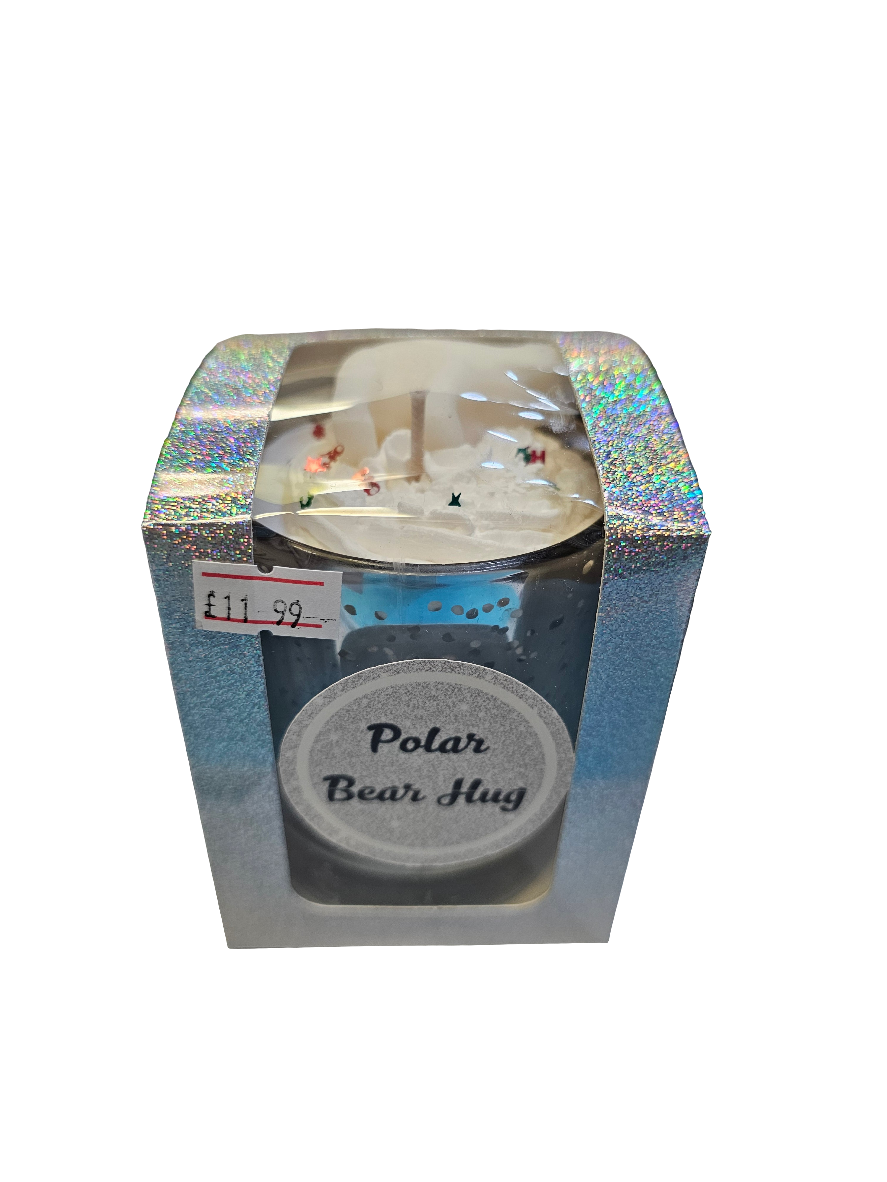 Polar Bear Hug Scented handmade Christmas Candle with Whipped Topping