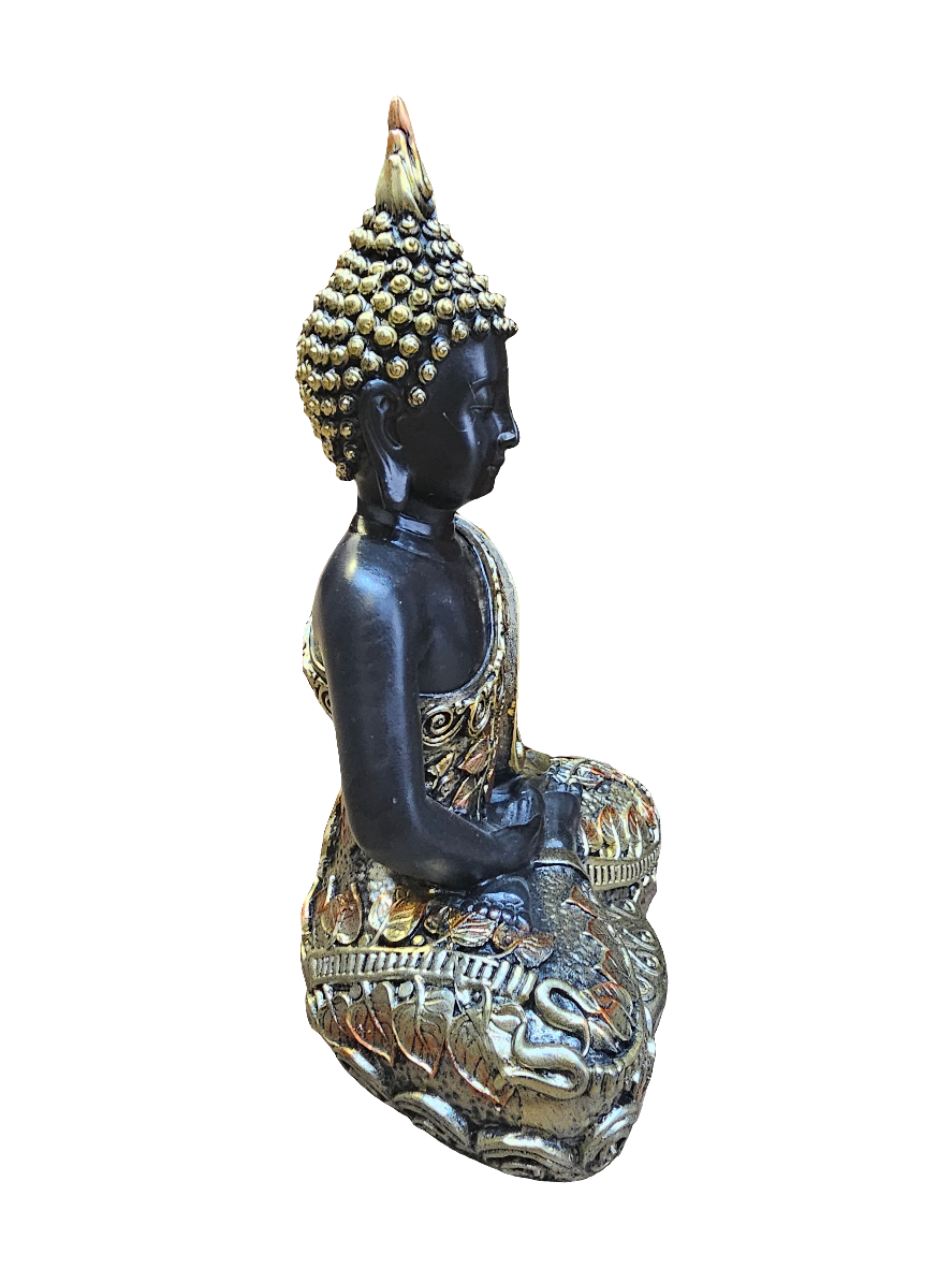 Black and Gold Seated Buddah Statue