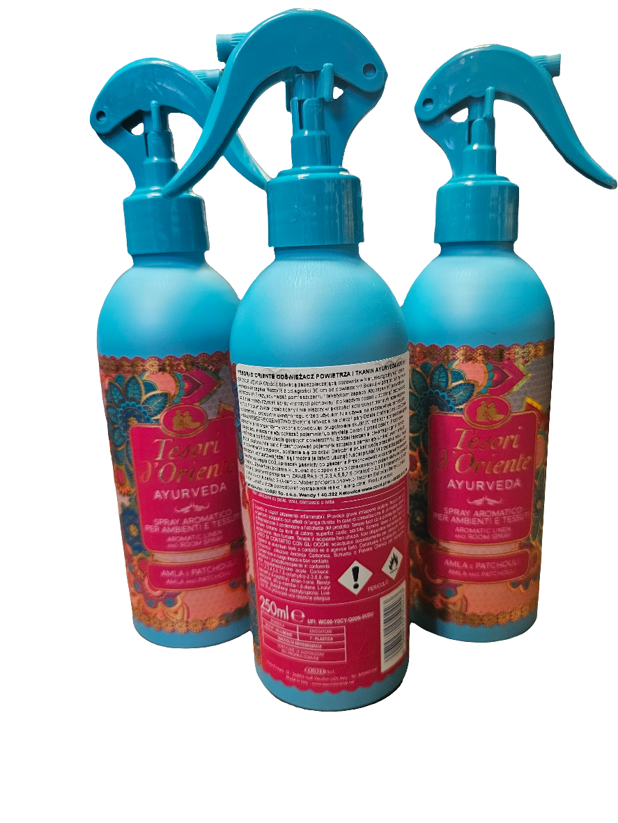 Tesori d'Oriente Amla & Patchouli  Aromatic Room Spray for Ambience and Textiles 250ml please note this is filled by weight not volume