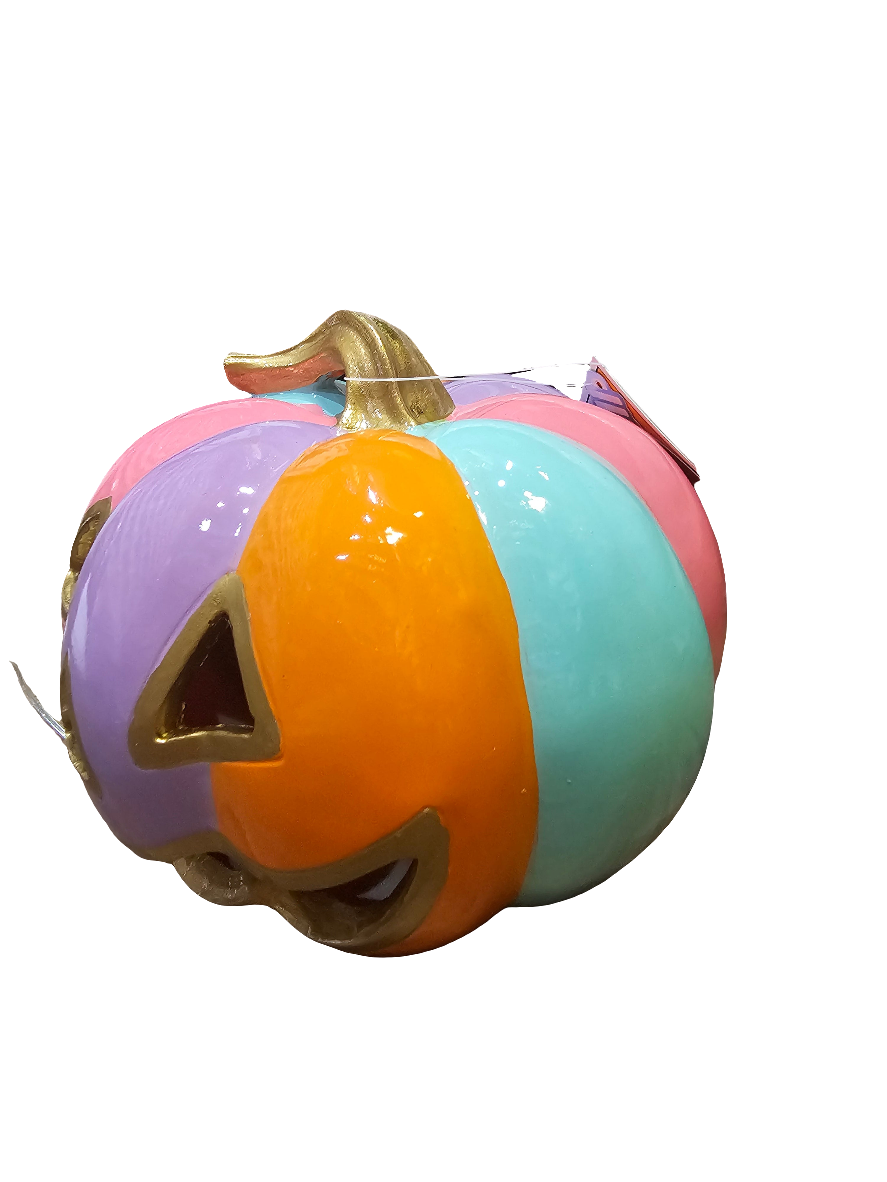 Multicoloured Light Up Pumpkin with glitter tooth