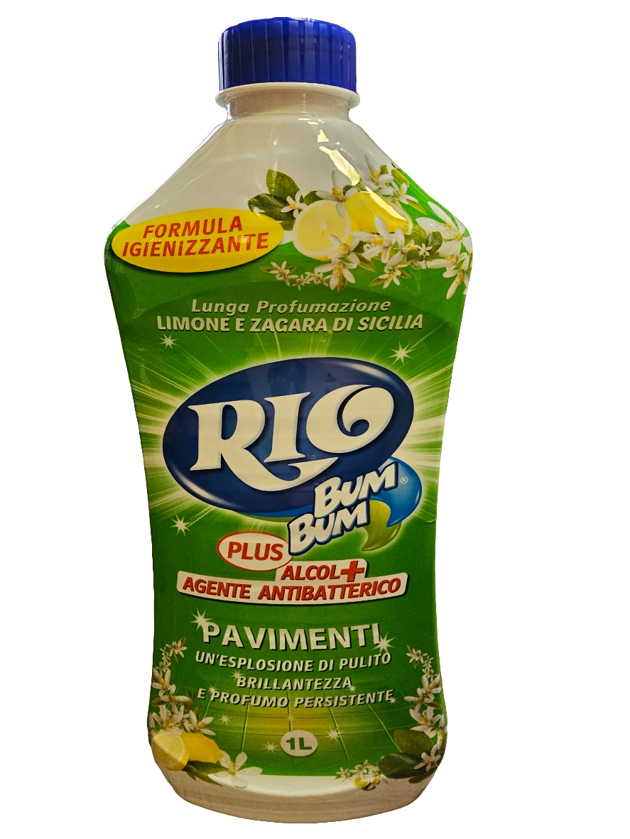 Rio Bum Bum Plus Pavimenti Limone e Zagara di Sicilia, floor cleaner with a lemon and Sicilian orange blossom scent 1000ml