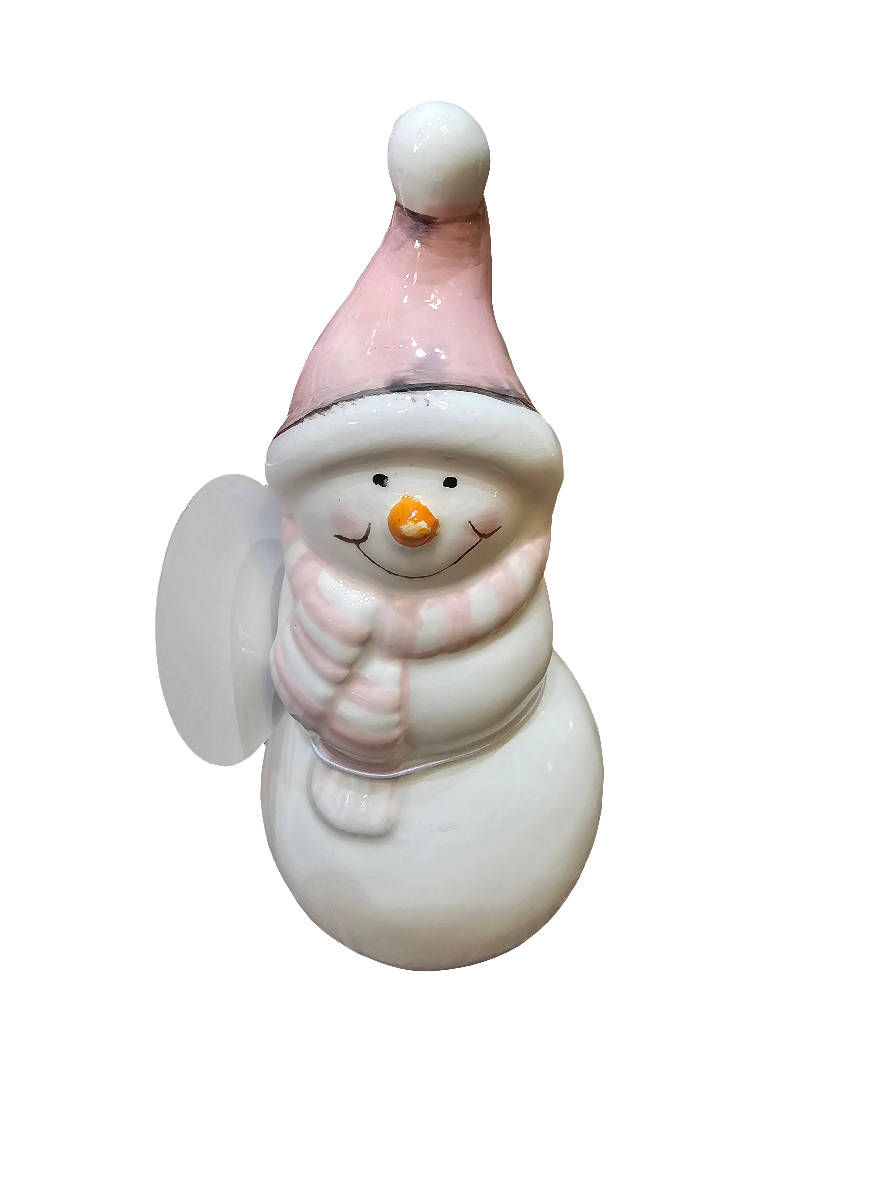 Pastel Pink Tall Snowman