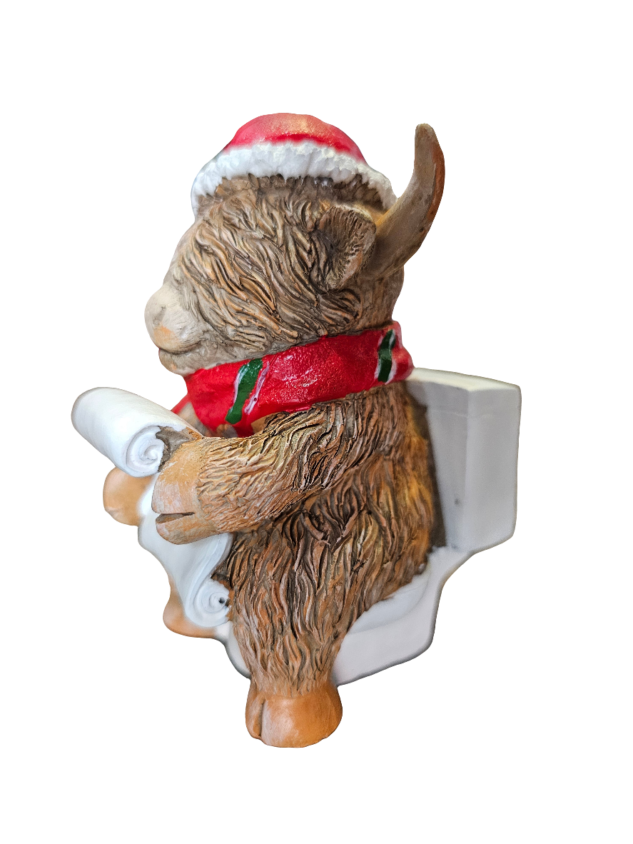 Christmas Highland Cow on Loo