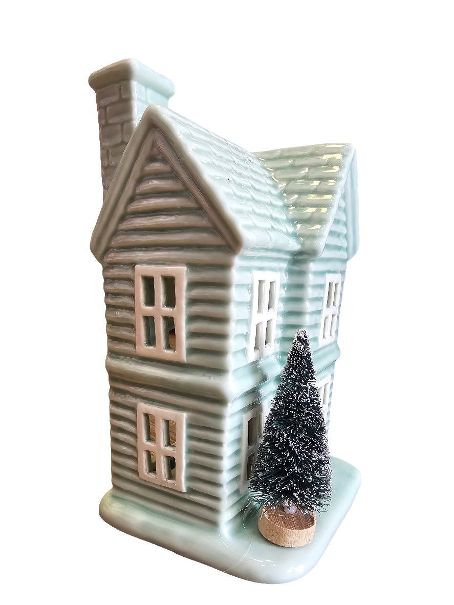 Festive Sage Tealight House
