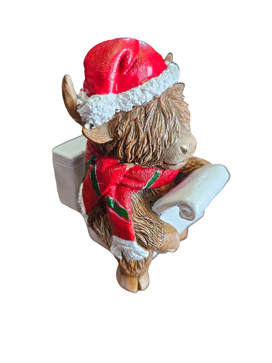 Christmas Highland Cow on Loo