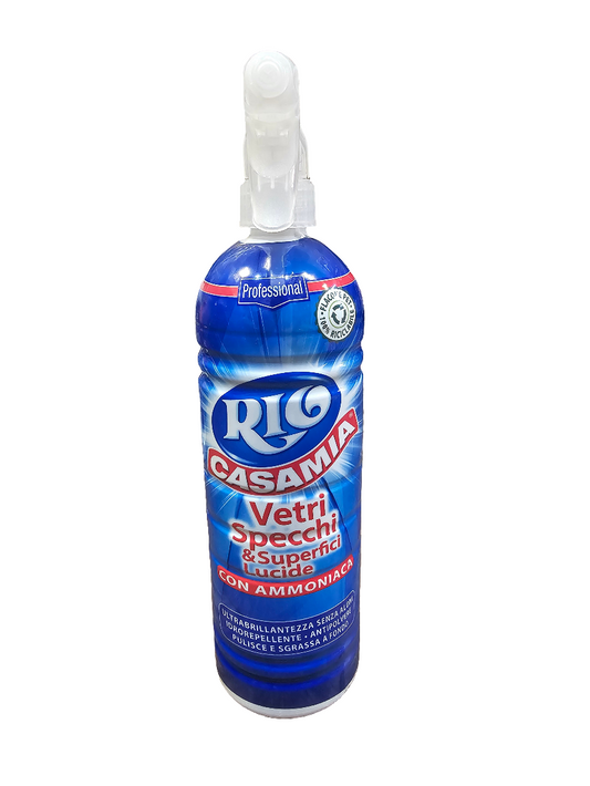 Rio Casamia Vetri Specchi & Superfici Lucide con Ammoniaca, Glass and shiny surface cleaner with ammonia 800ml