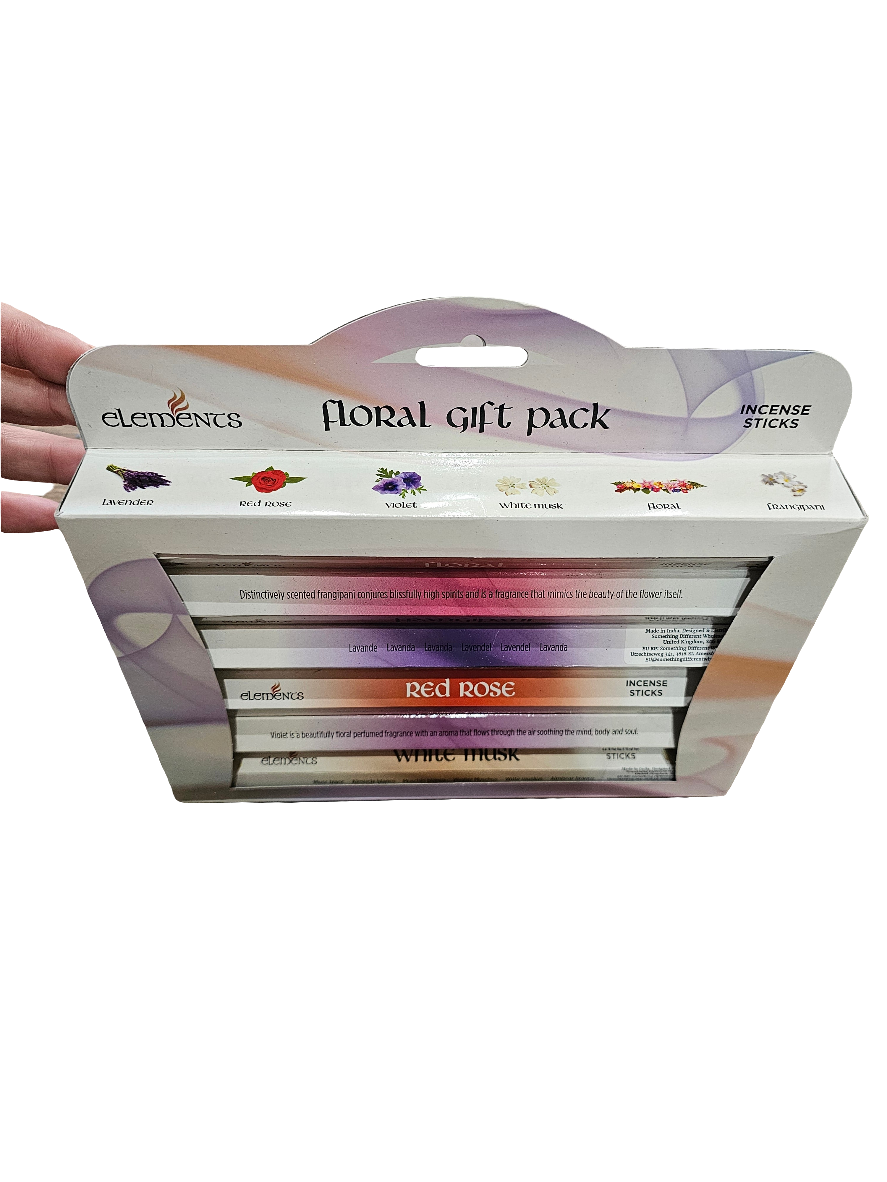 Elements Floral Fragrances Incense Gift Pack - Perfect for Relaxation and Aromatherapy