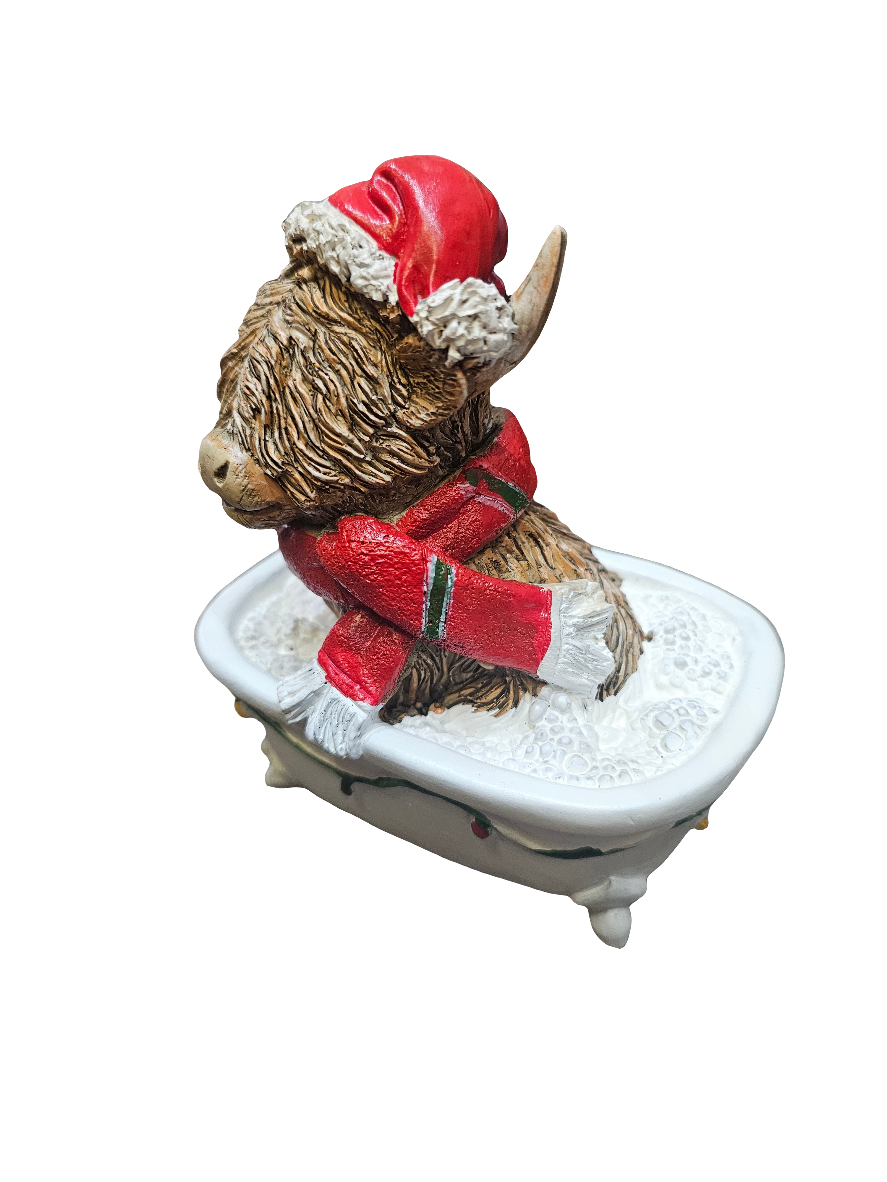 Christmas Highland Cow in Bath