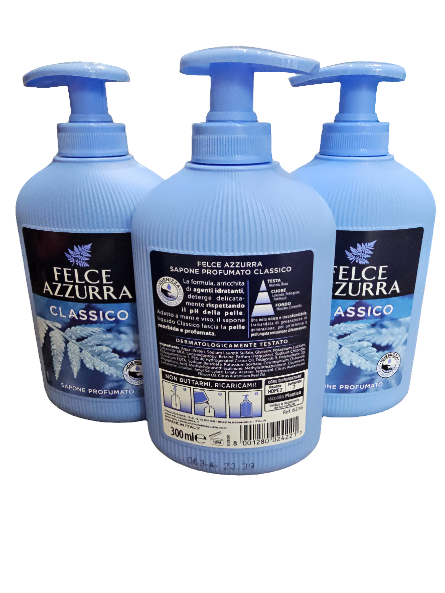 Felce Azzurra Classic Liquid Soap Pump Bottle 300ml