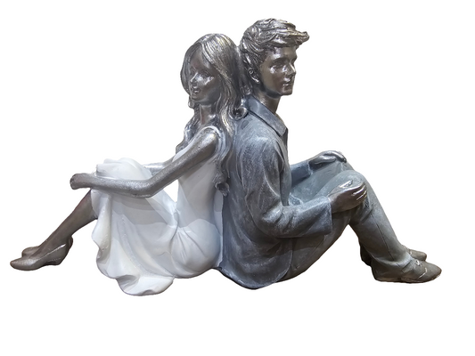 Moonlight Couple Sitting Back to Back