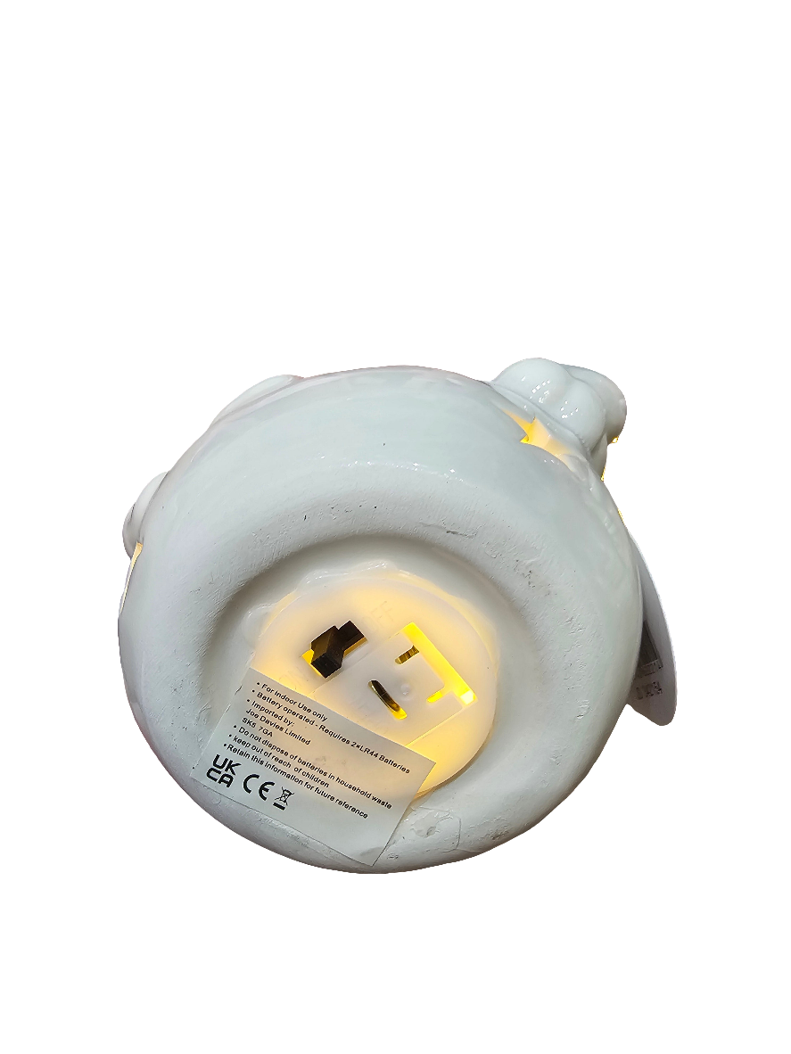 Pastel Pink LED Jolly Snowman