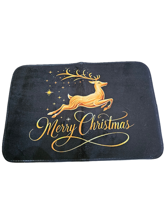 Black and Gold Reindeer Door mat 40cm x 60cm