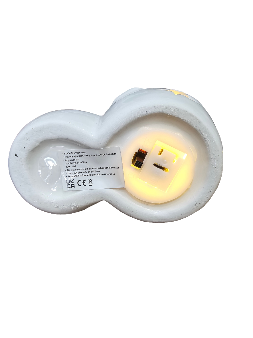 Pastel Pink LED Snowman Pair