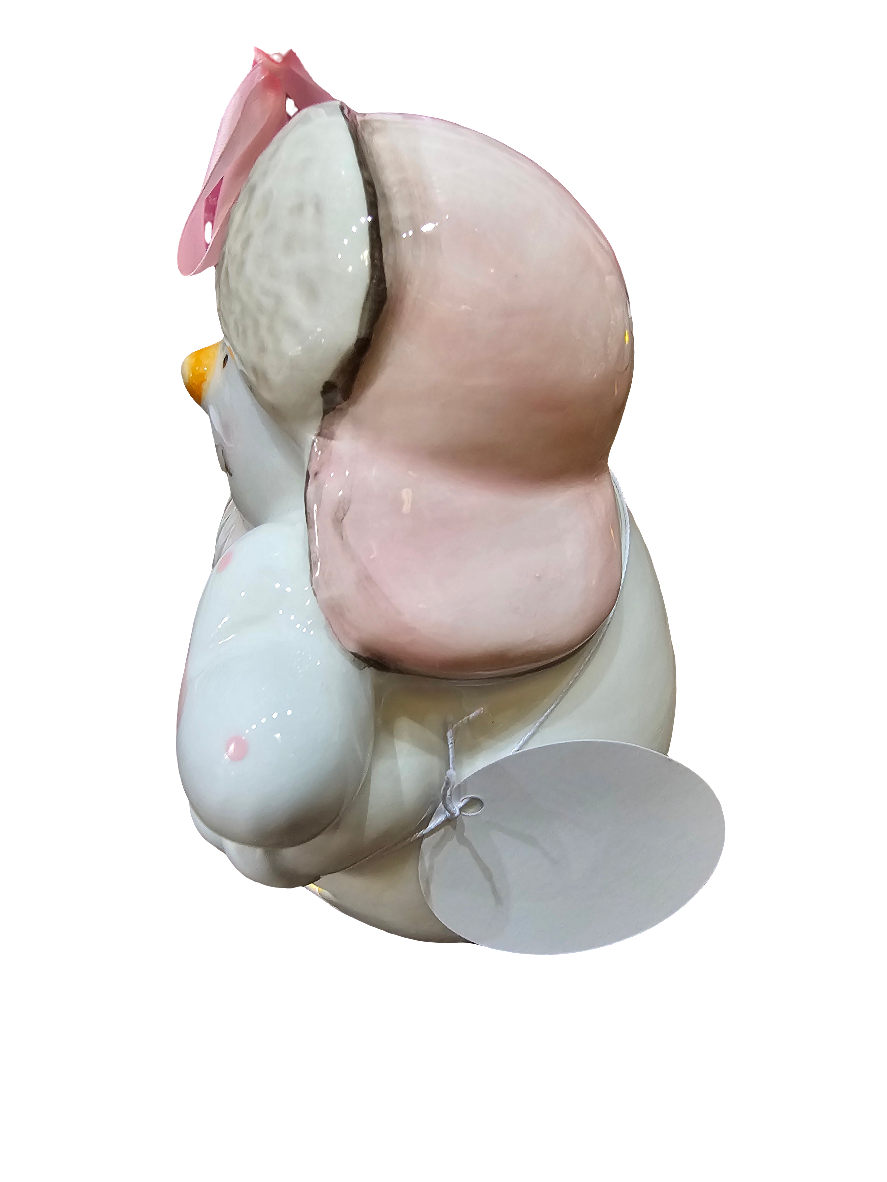 Pastel Pink LED Jolly Snowman