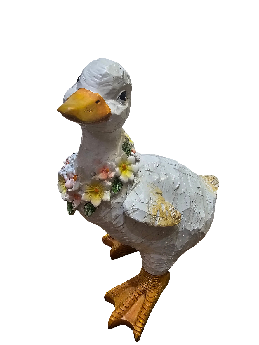 Garden Garland Posing Duck Statue