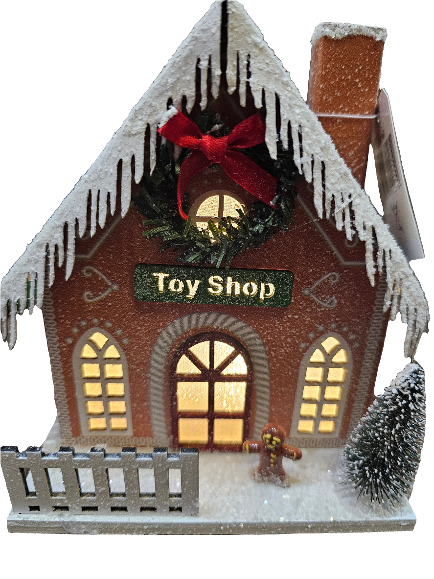 Gingerbread Toy Shop LED House.