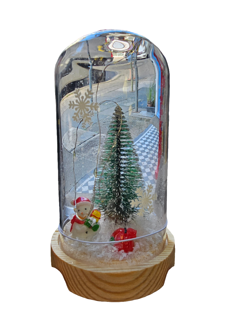 Christmas Glass Snowman LED Dome Tall