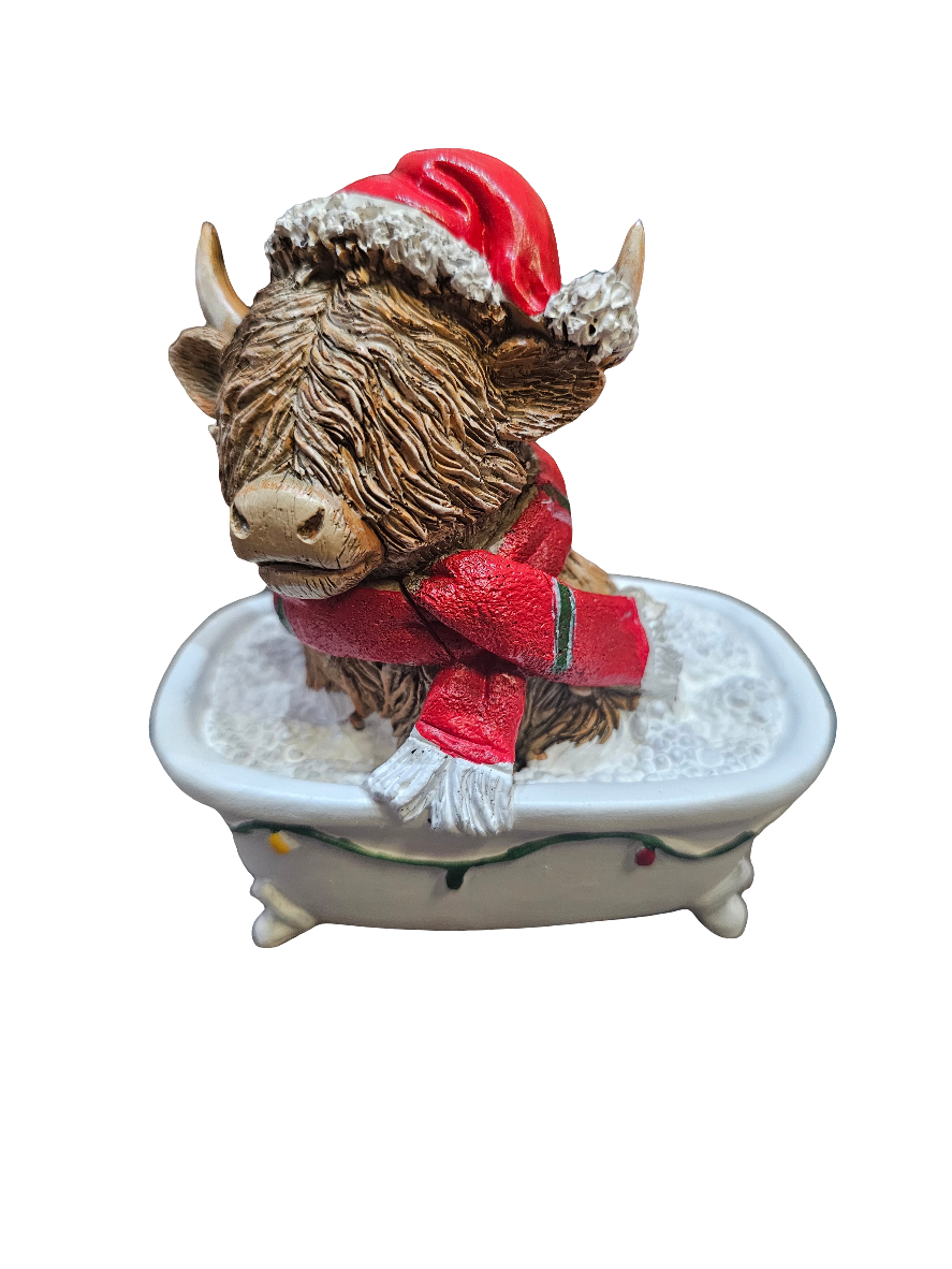 Christmas Highland Cow in Bath