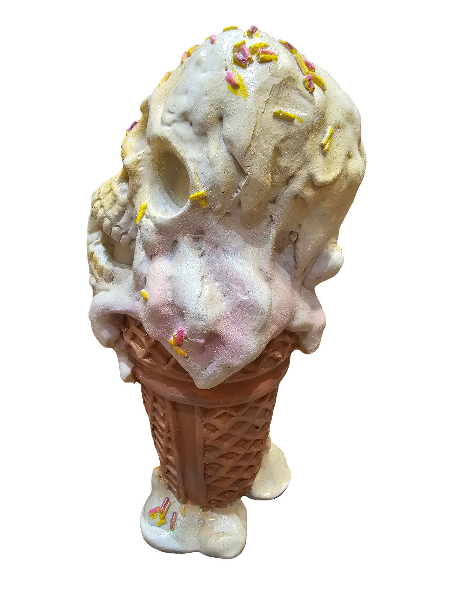 Multi coloured Ice Cream Skull Halloween ornament