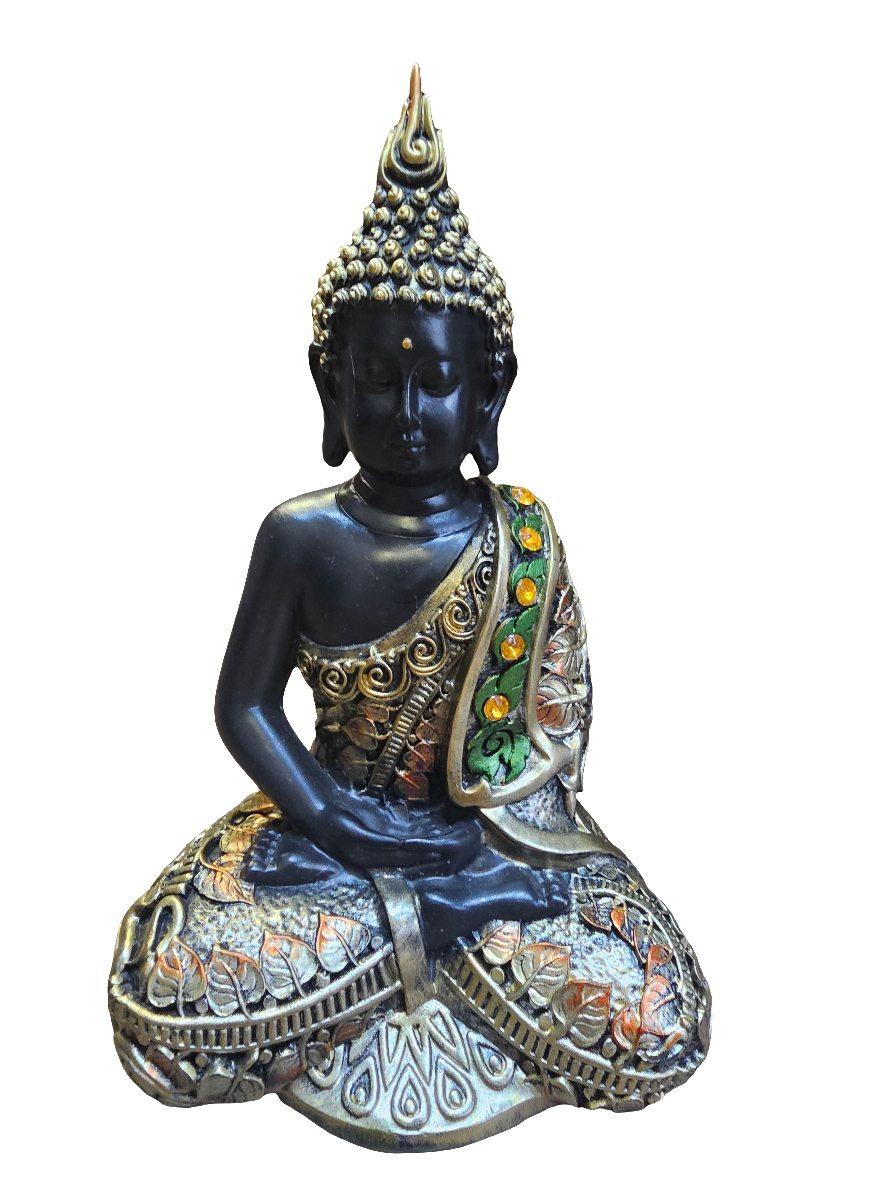 Black and Gold Seated Buddah Statue