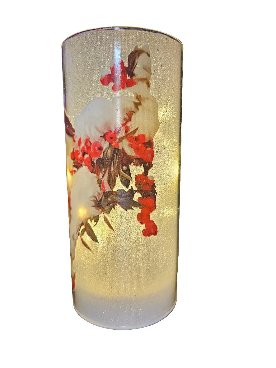 Christmas Glow Lamp Snowy Robin Large