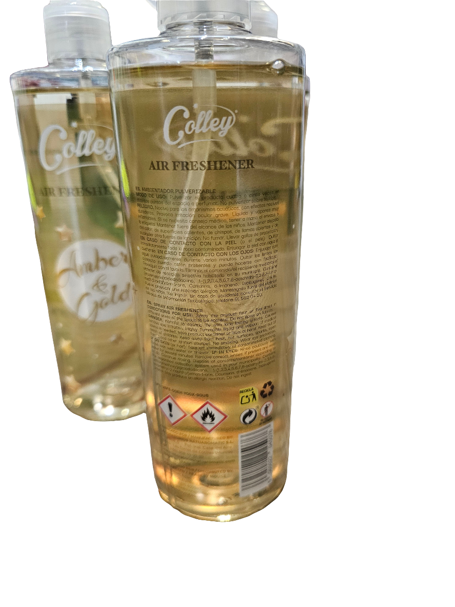 Colley Air Freshener Spray in the "Amber & Gold" scent
