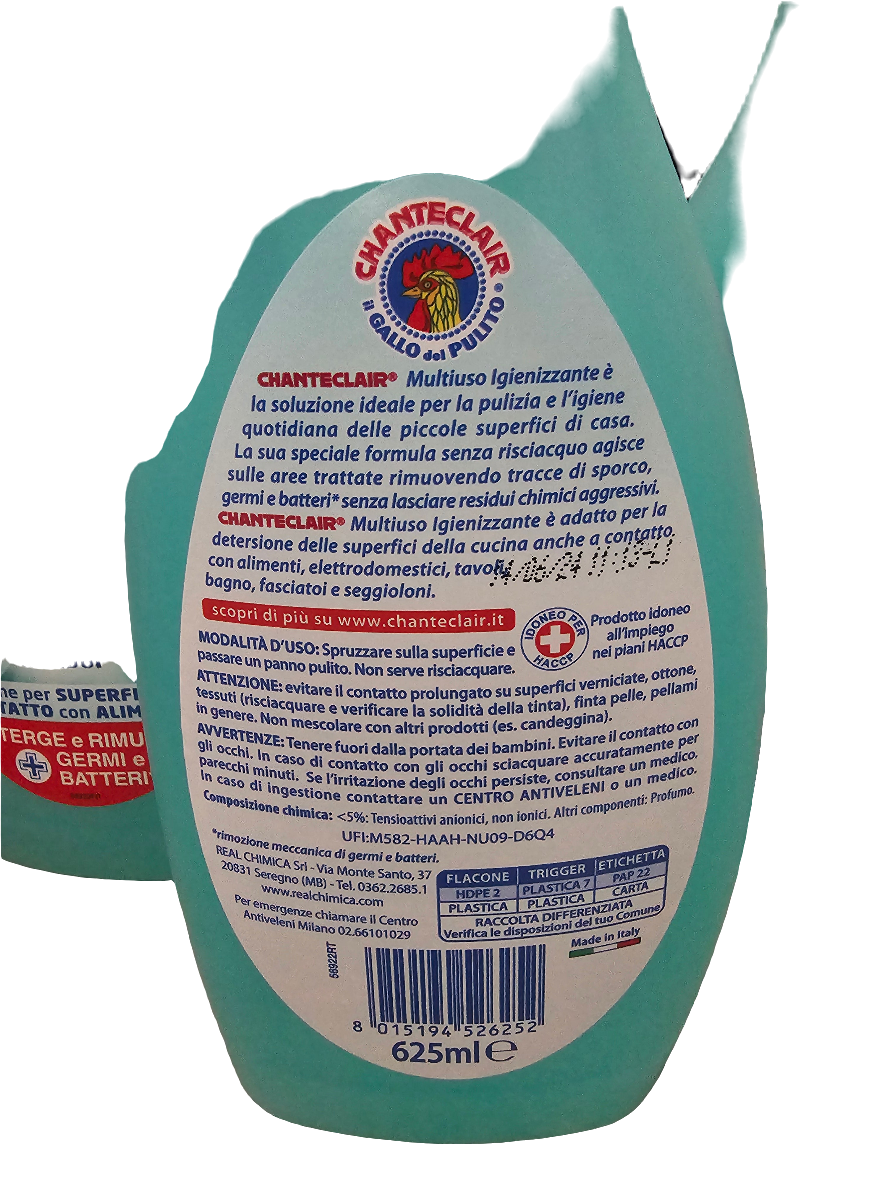 Chanteclair Multiuso Igienizzante Zero, a multi-purpose sanitizing spray 625ml