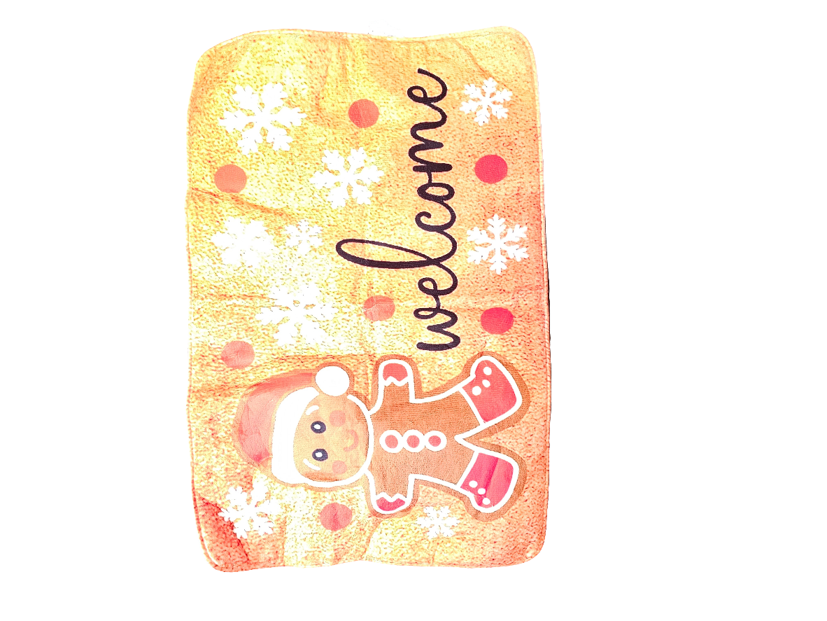 Festive Christmas Gingerbread Doormat 60cm x 90cm
