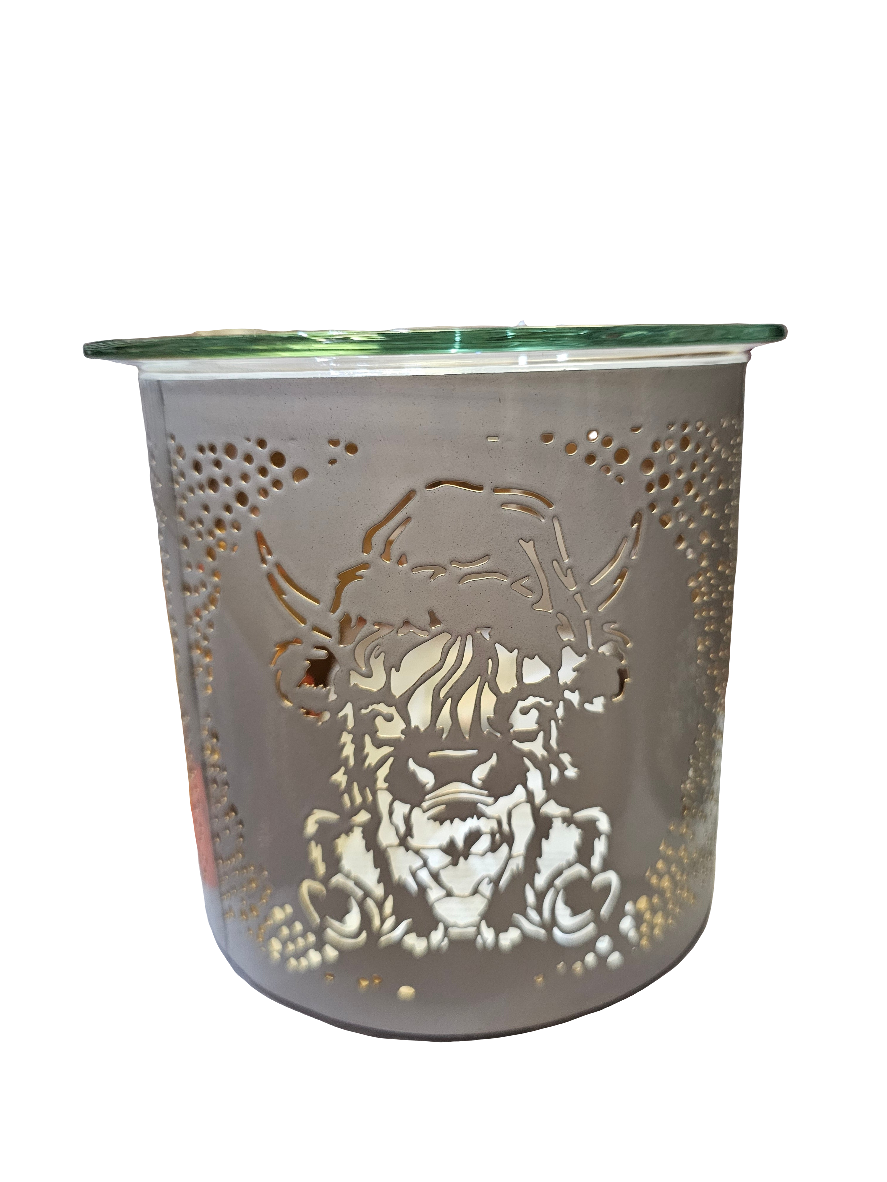 Christmas Highland Cow Tealight Wax Burner
