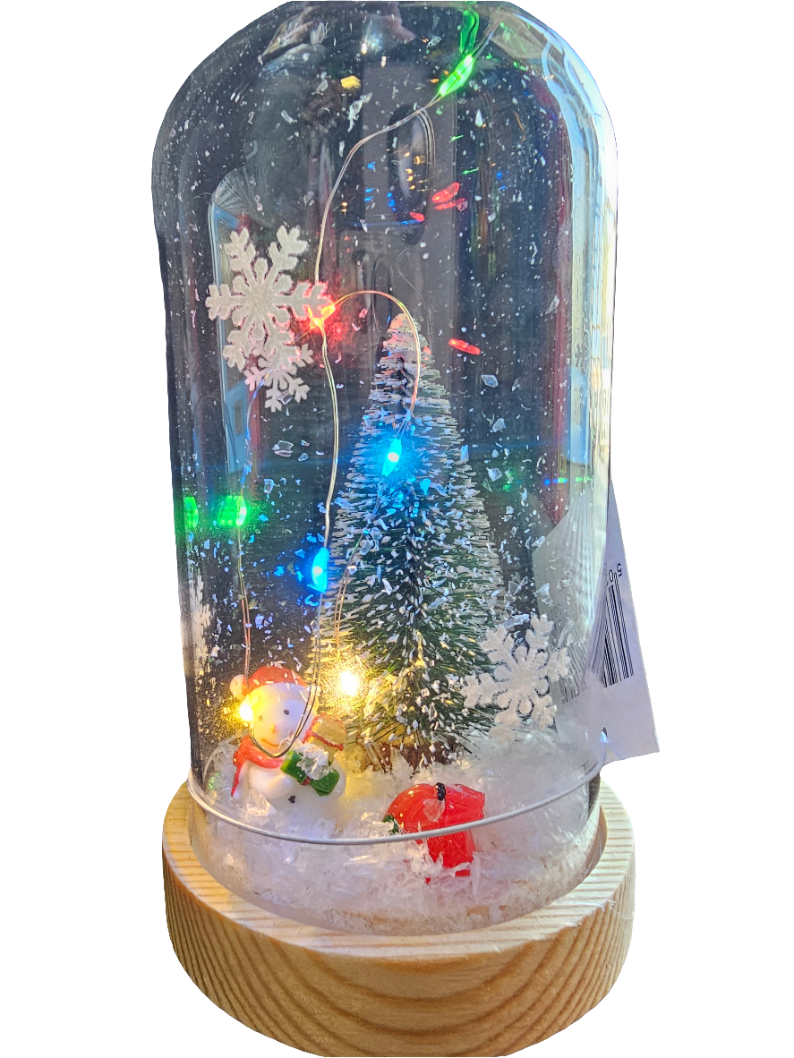 Christmas Glass Snowman LED Dome Tall