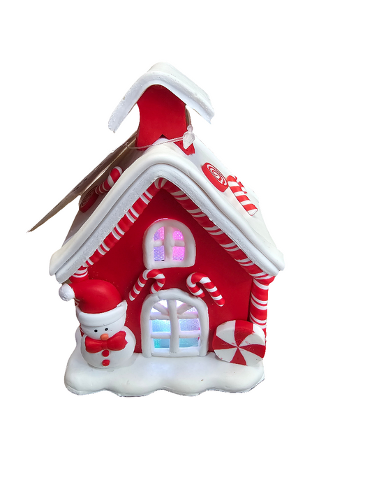 Christmas Cookie LED Candy House with snowman Ornament