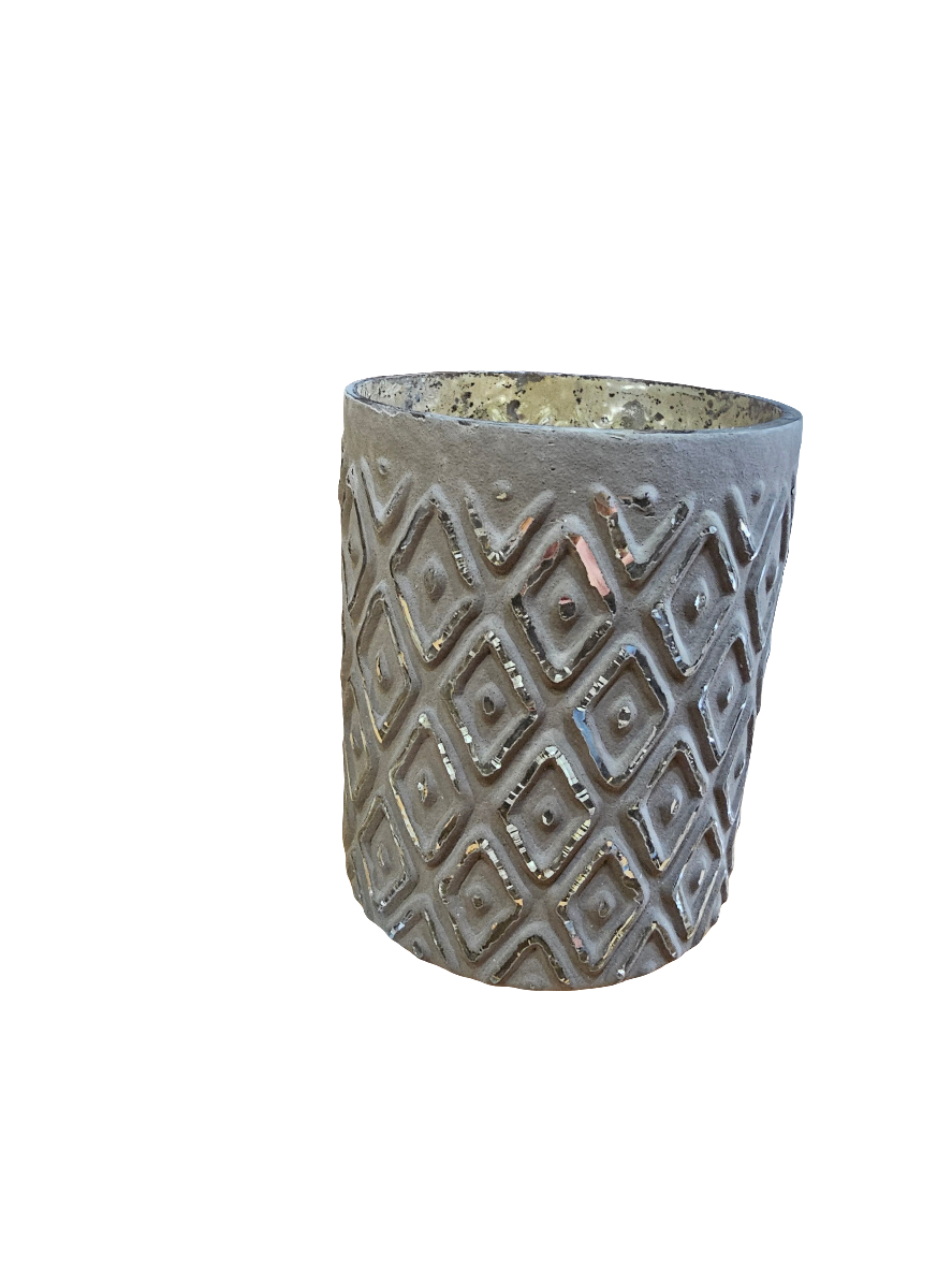Grey and Silver Glass Tealight Holders
