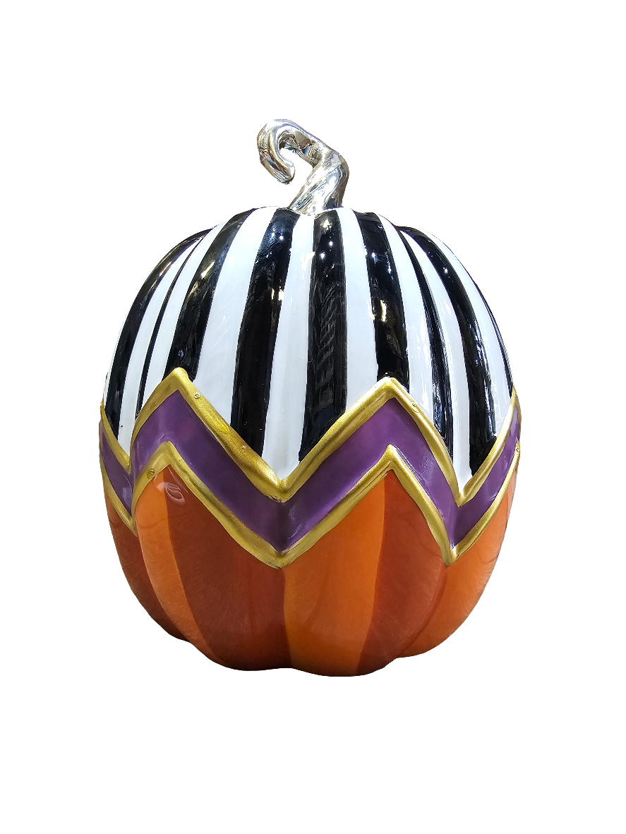 Ceramic Multi Patterened Pumpkin Ornament