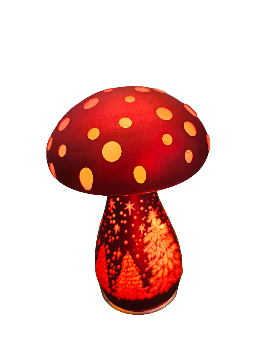 Bright Christmas LED Mushroom Red