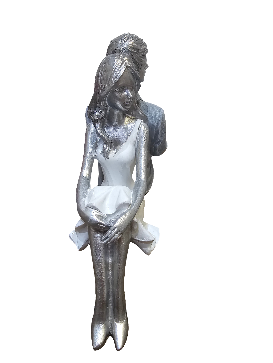 Moonlight Couple Sitting Back to Back