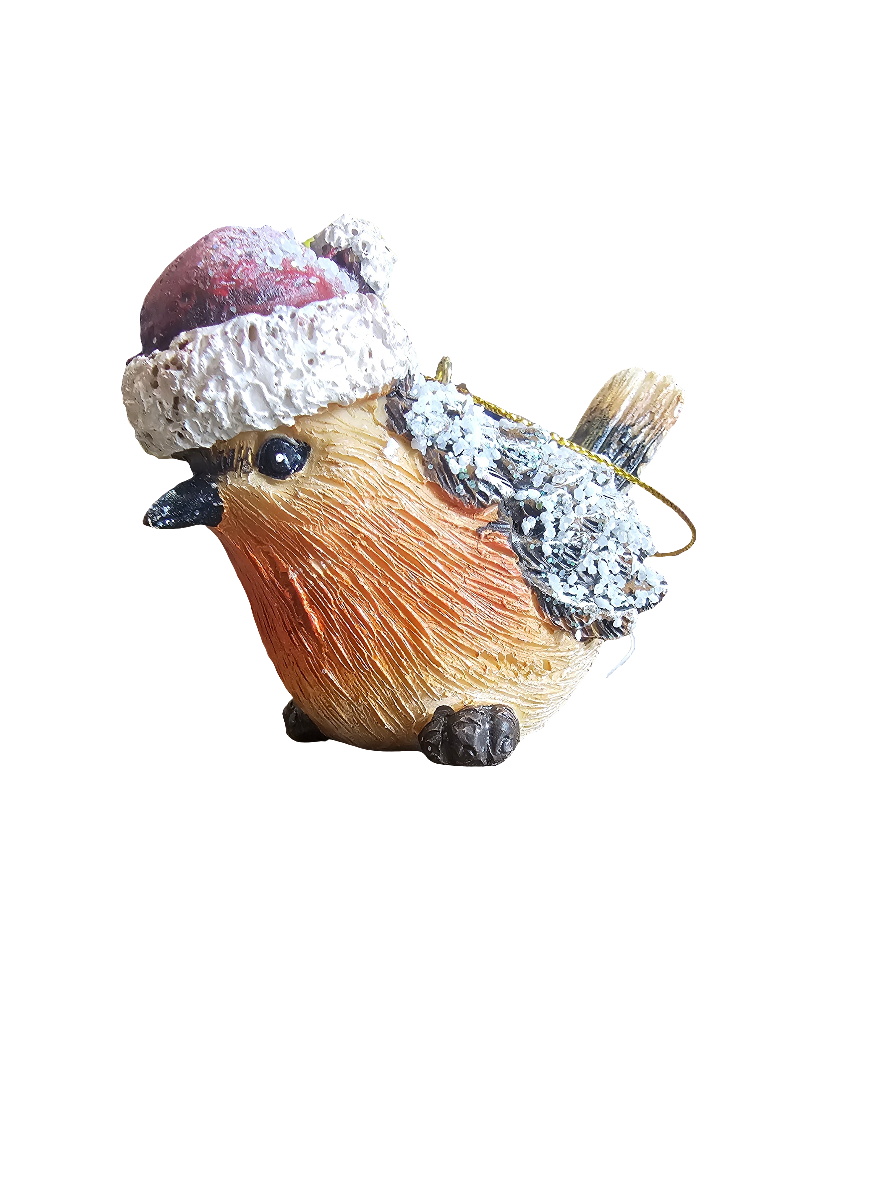 Sweet Festive Hanging Robin Decoration with Hat or scarf
