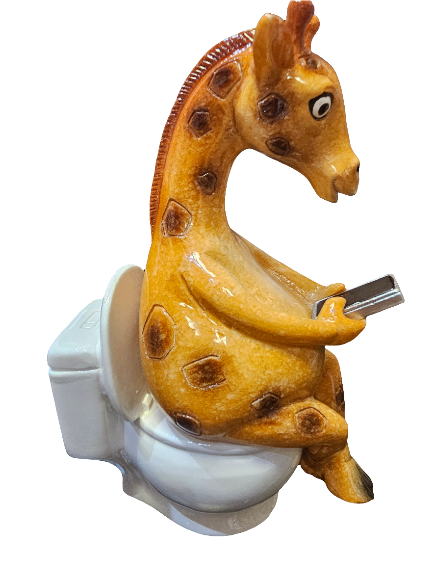 Take a Seat Giraffe on the Loo statue