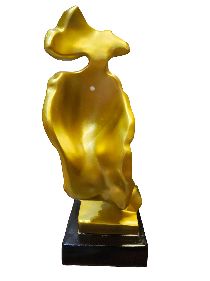 'The Thinker' Gold Face and hand Statue