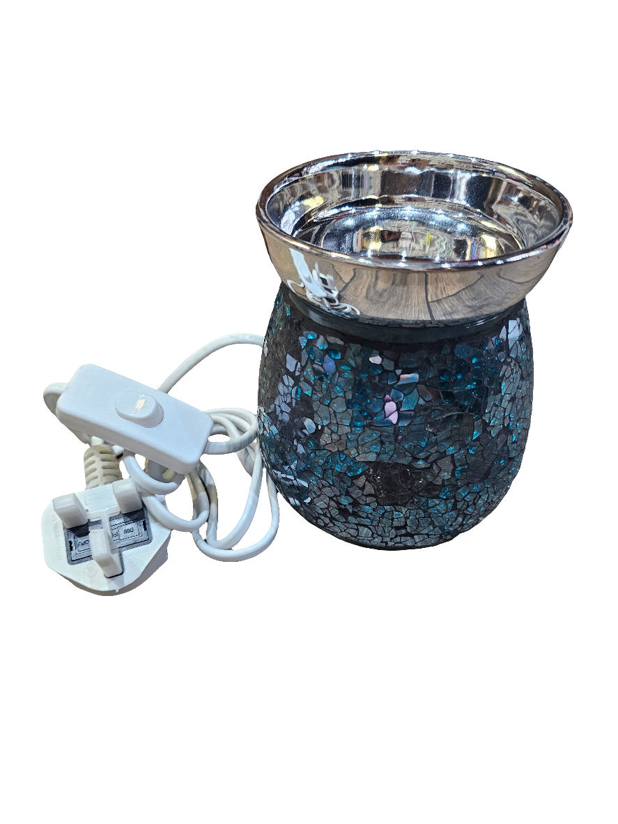 Blue Electric Crackle Burner with Large Dish
