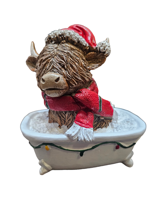 Christmas Highland Cow in Bath
