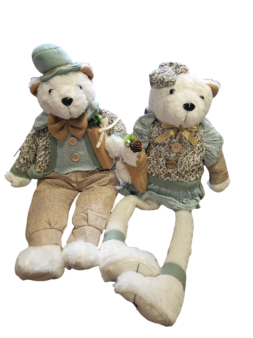 Plush Polar Bear With hanging legs, 2 designs to choose